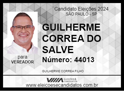 Candidato GUILHERME CORREA DO SALVE 2024 - SÃO PAULO - Eleições