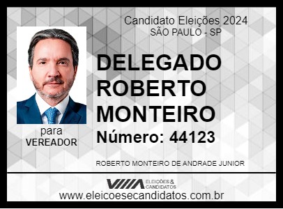 Candidato DELEGADO ROBERTO MONTEIRO 2024 - SÃO PAULO - Eleições