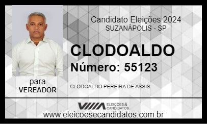 Candidato CLODOALDO 2024 - SUZANÁPOLIS - Eleições