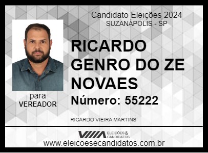 Candidato RICARDO GENRO DO ZE NOVAES 2024 - SUZANÁPOLIS - Eleições