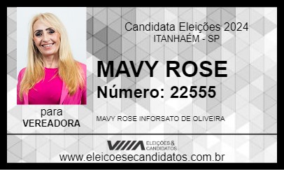 Candidato MAVY ROSE 2024 - ITANHAÉM - Eleições