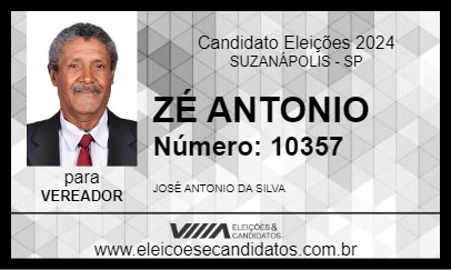 Candidato ZÉ ANTONIO 2024 - SUZANÁPOLIS - Eleições