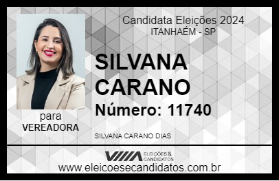 Candidato SILVANA CARANO 2024 - ITANHAÉM - Eleições