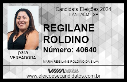 Candidato REGILANE ROLDINO 2024 - ITANHAÉM - Eleições