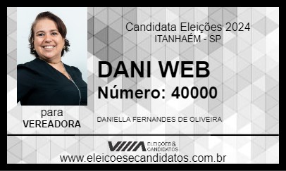 Candidato DANI WEB 2024 - ITANHAÉM - Eleições