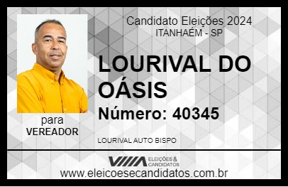 Candidato LOURIVAL DO OÁSIS 2024 - ITANHAÉM - Eleições