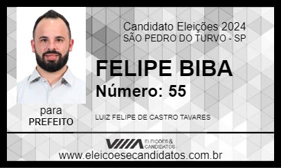 Candidato FELIPE BIBA 2024 - SÃO PEDRO DO TURVO - Eleições