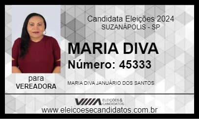 Candidato MARIA DIVA 2024 - SUZANÁPOLIS - Eleições