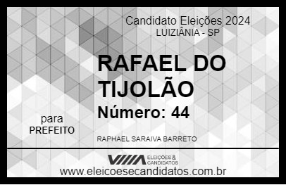 Candidato RAFAEL DO TIJOLÃO 2024 - LUIZIÂNIA - Eleições