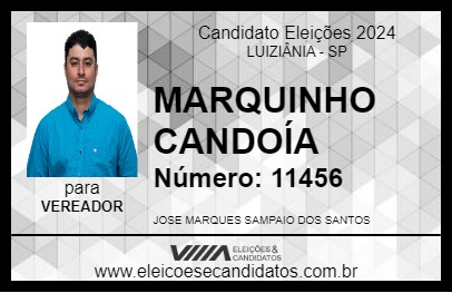 Candidato MARQUINHO CANDOÍA 2024 - LUIZIÂNIA - Eleições