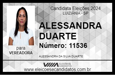 Candidato ALESSANDRA DUARTE 2024 - LUIZIÂNIA - Eleições