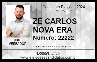 Candidato ZÉ CARLOS NOVA ERA 2024 - MAUÁ - Eleições