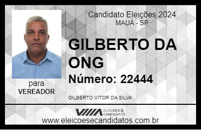 Candidato GILBERTO DA ONG 2024 - MAUÁ - Eleições