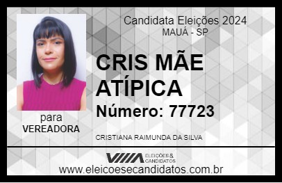 Candidato CRIS MÃE ATÍPICA 2024 - MAUÁ - Eleições