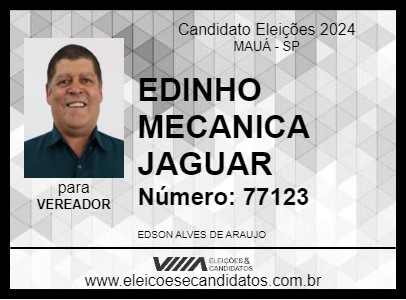 Candidato EDINHO MECANICA JAGUAR 2024 - MAUÁ - Eleições