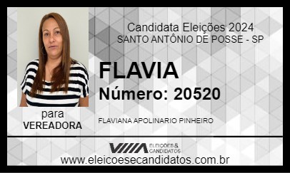 Candidato FLAVIA 2024 - SANTO ANTÔNIO DE POSSE - Eleições