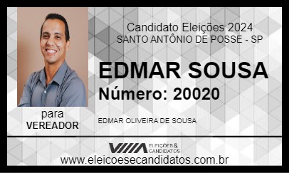 Candidato EDMAR SOUSA 2024 - SANTO ANTÔNIO DE POSSE - Eleições