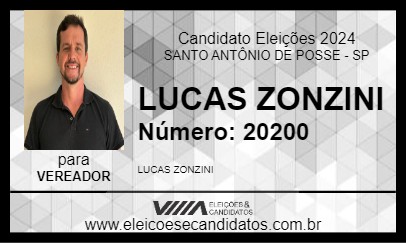 Candidato LUCAS ZONZINI 2024 - SANTO ANTÔNIO DE POSSE - Eleições