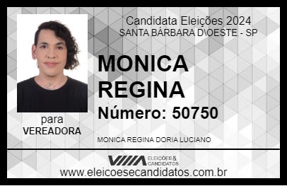 Candidato MONICA REGINA 2024 - SANTA BÁRBARA D\OESTE - Eleições