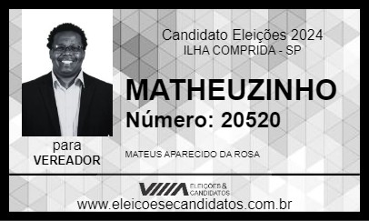 Candidato MATHEUZINHO 2024 - ILHA COMPRIDA - Eleições