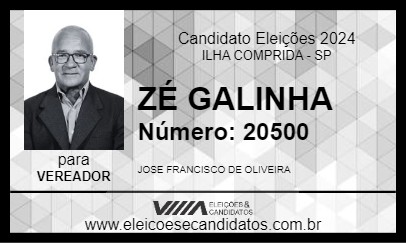 Candidato ZÉ GALINHA 2024 - ILHA COMPRIDA - Eleições