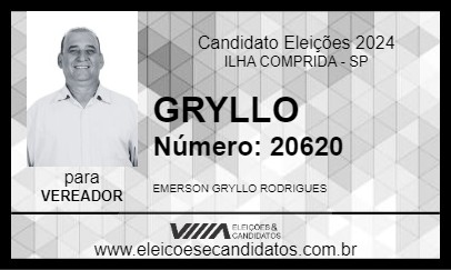 Candidato GRYLLO 2024 - ILHA COMPRIDA - Eleições