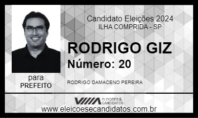 Candidato RODRIGO GIZ 2024 - ILHA COMPRIDA - Eleições