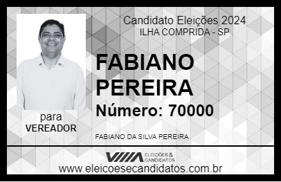 Candidato FABIANO PEREIRA 2024 - ILHA COMPRIDA - Eleições