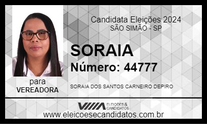 Candidato SORAIA DO BANCO 2024 - SÃO SIMÃO - Eleições