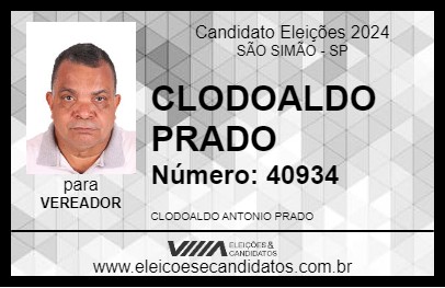 Candidato CLODOALDO PRADO 2024 - SÃO SIMÃO - Eleições