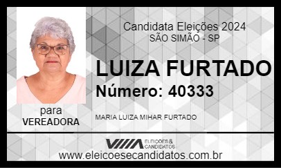 Candidato LUIZA FURTADO 2024 - SÃO SIMÃO - Eleições