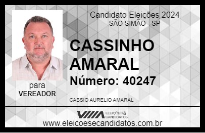 Candidato CASSINHO AMARAL 2024 - SÃO SIMÃO - Eleições