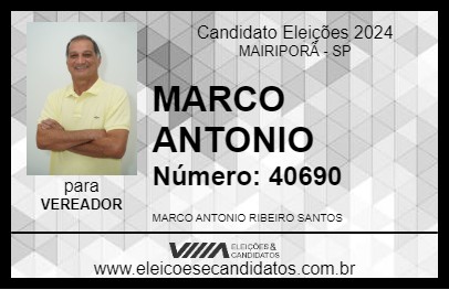 Candidato MARCO ANTONIO 2024 - MAIRIPORÃ - Eleições