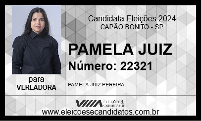 Candidato PAMELA JUIZ 2024 - CAPÃO BONITO - Eleições