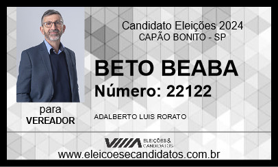 Candidato BETO BEABA 2024 - CAPÃO BONITO - Eleições