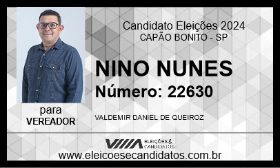 Candidato NINO NUNES 2024 - CAPÃO BONITO - Eleições