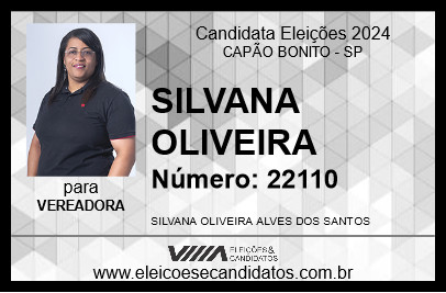 Candidato SILVANA OLIVEIRA 2024 - CAPÃO BONITO - Eleições