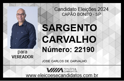 Candidato SARGENTO CARVALHO 2024 - CAPÃO BONITO - Eleições