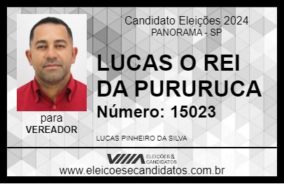 Candidato LUCAS O REI DA PURURUCA 2024 - PANORAMA - Eleições