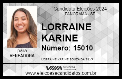 Candidato LORRAINE KARINE 2024 - PANORAMA - Eleições