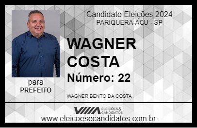 Candidato WAGNER COSTA 2024 - PARIQUERA-AÇU - Eleições