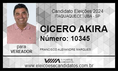 Candidato CICERO AKIRA 2024 - ITAQUAQUECETUBA - Eleições