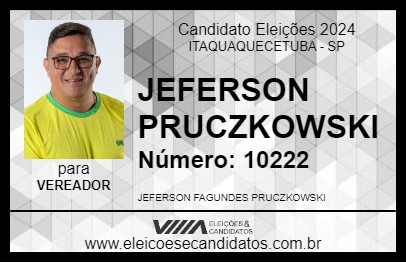 Candidato JEFERSON PRUCZKOWSKI 2024 - ITAQUAQUECETUBA - Eleições