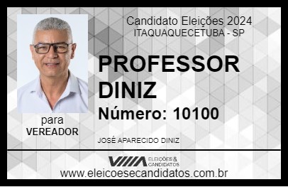 Candidato PROFESSOR DINIZ 2024 - ITAQUAQUECETUBA - Eleições