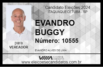 Candidato EVANDRO BUGGY 2024 - ITAQUAQUECETUBA - Eleições