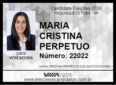 Candidato MARIA CRISTINA PERPETUO 2024 - ITAQUAQUECETUBA - Eleições