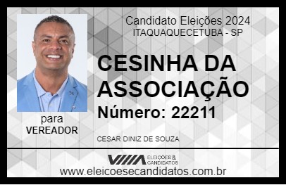 Candidato CESINHA DA ASSOCIAÇÃO 2024 - ITAQUAQUECETUBA - Eleições