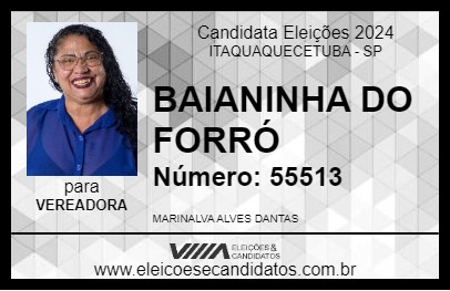 Candidato BAIANINHA DO FORRÓ 2024 - ITAQUAQUECETUBA - Eleições