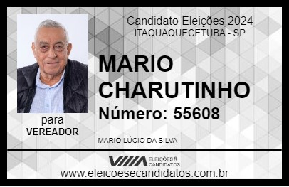 Candidato MARIO CHARUTINHO 2024 - ITAQUAQUECETUBA - Eleições