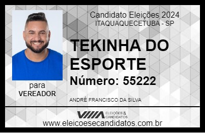 Candidato TEKINHA DO ESPORTE 2024 - ITAQUAQUECETUBA - Eleições